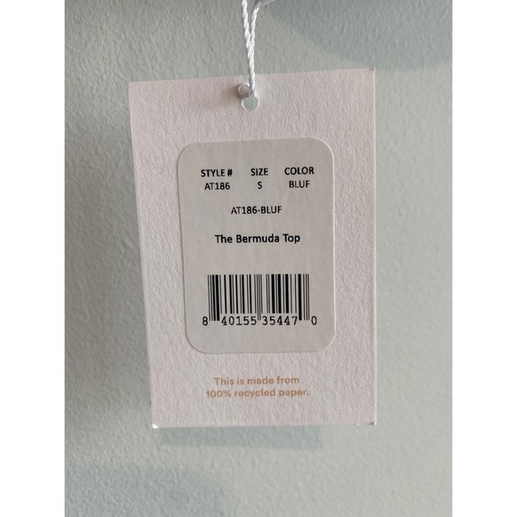 NWT Andie Swim The Bermuda Top In Bluf Blue Floral Size Small - Picture 4 of 8